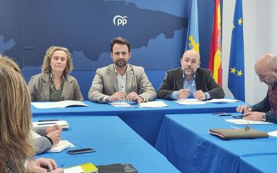 Álvaro Queipo preside la primera reunión de las 16 Comisiones de Estudio del PP de Asturias, que funcionarán como una “factoría de ideas” que nutra al partido y a los concejos