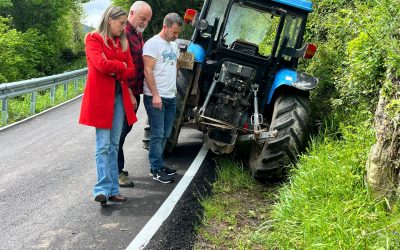 El PP denuncia que el arreglo de la carretera entre Entrago y Taja, en Teverga, deja una parte esencial sin ejecutar por falta de cunetas, al no estar contempladas en el proyecto